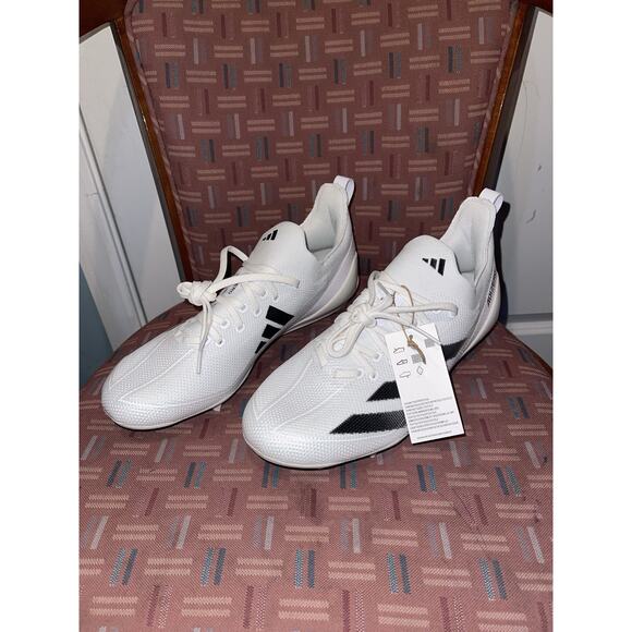 New Men’s 10 Adidas ADIZERO ELECTRIC+ FOOTBALL CLEATS White/Black IH7451 - Picture 1 of 7
